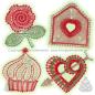 Preview: 355 Klöppelbrief 4 kleine Motive „Valentinstag"