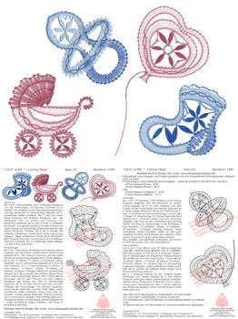 399 Klöppelbrief 4 Motive „Baby"
