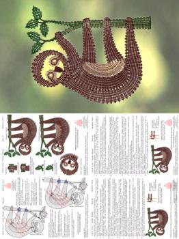 414 Klöppelbrief Faultier "Elfriede"