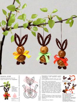 428 Bastelset „Osterhäschen“ mit Kopf und Bauch aus Holzperlen