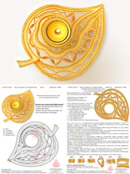 481 Klöppelbrief Blatt "Pagelia" für Teelichthalter