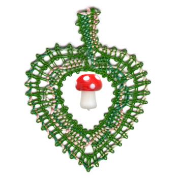 Preview: P113 Zubehör-Set  für „Pilz im Blättchen“ 1 farbiger Glas-Pilz