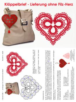 550 Klöppelbrief Anhänger "Ich schenk dir mein Herz"
