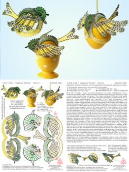568 Klöppelbrief Vögelchen „Grünfink"