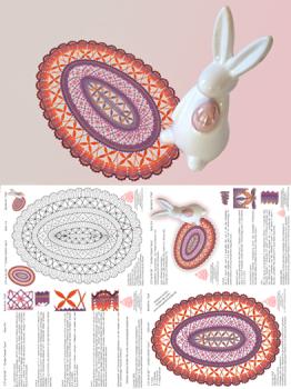 569 Klöppelbrief Großes Osterei "Ajour"