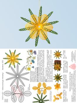 573 Klöppelbrief "Winterling" - Frühblüher in 3D-Optik zum Aufhängen