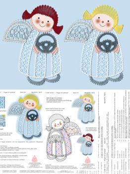 575 Klöppelbrief „Engel mit Lenkrad“