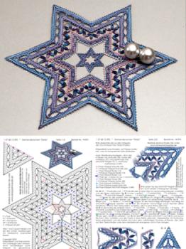 592 Klöppelbrief Deckchen Stern "Stella"