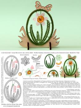 601 Klöppelbrief "Weiße Narzisse" - Blümchen des Jahres 2024
