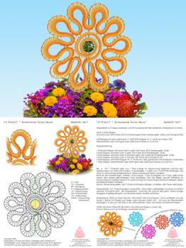 617 Klöppelbrief  Blumenstecker „Sonne / Blume"