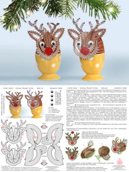 633 Klöppelbrief Hütchen „Rentier" für Eier