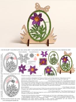 639 Klöppelbrief "Kuhschelle" - Blümchen des Jahres 2025