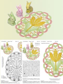 643 Klöppelbrief  Osterei "Tulpe"