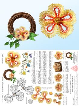 647 Klöppelbrief Blüte "Primel" - Frühblüher in 3D-Optik zum Aufhängen