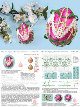 649 Klöppelbrief Verzierung "Schneeglöckchen" für Ostereier