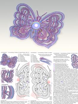 652 Klöppelbrief Schmetterling "Farfalla" für Teelichthalter