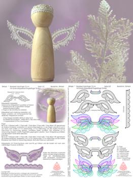 662 Bastelset Holz-Engel 12 cm mit GRATIS Klöppelbrief Engelsflügel Emilia