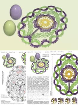 674 Klöppelbrief  Osterei "Primel"