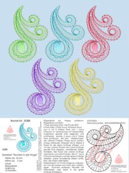 288 Bastelset  „Fischlein in der Woge“ mit 10 bunten Fischen aus Acryl