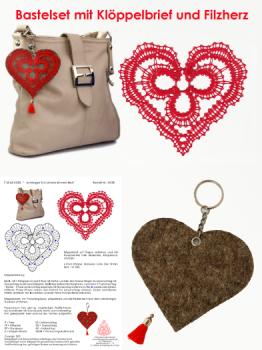 551 Bastel-Set "Herz" mit Filz-Herz aus Schafwollfilz