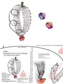 401 Klöppelschmuck Bastelset  „Ein-Blümchen-Blatt“