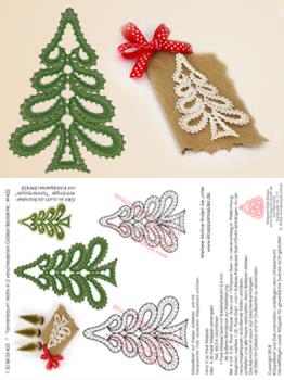422 Klöppelbrief "Tannenbaum" Motiv in 2 verschiedenen Größen