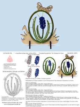 376 Klöppelbrief "Traubenhyazinthe" - Blümchen des Jahres 2016