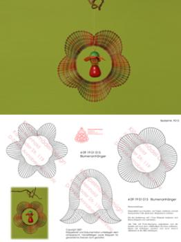 015 Klöppelbrief "3 Blumenanhänger"