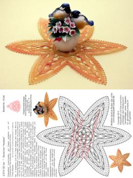 164 Klöppelbrief  Blütendeckchen „Narzisse“