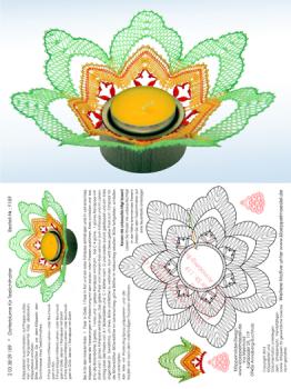 189 Klöppelbrief „Dotterblume“" - Blüte für Teelichthalter