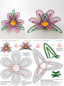 233 Klöppelbrief „Krokus“ - Blüte für Teelichthalter