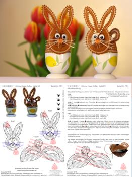 394 Klöppelbrief Hütchen „Hasen" für Eier