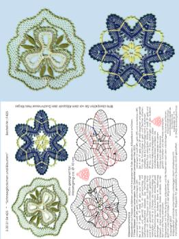 425 Klöppelbrief "Schneeglöckchen und Blaustern” in die Blüte geblickt