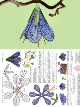 432 Klöppelbrief "Krokus" - Frühblüher in 3D-Optik zum Aufhängen