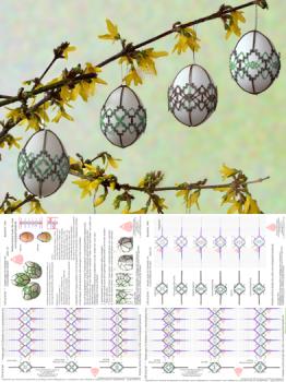 461 Klöppelbrief Verzierungen für Ostereier mit 6 verschiedenen Mustern