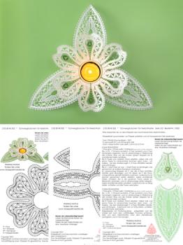 502 Klöppelbrief Blüte "Schneeglöckchen" für Teelichthalter