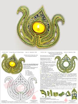 530 Klöppelbrief Knospe "Boccio" für Teelichthalter
