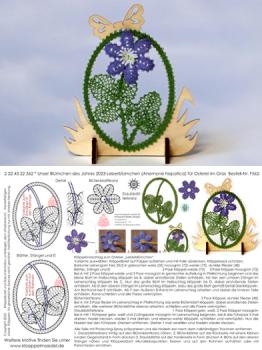 562 Klöppelbrief "Leberblümchen" - Blümchen des Jahres 2023