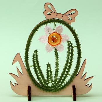 Preview: 601 Klöppelbrief "Weiße Narzisse" - Blümchen des Jahres 2024