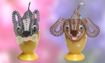 Preview: 607 Klöppelbrief Hütchen „Hündchen" für Eier