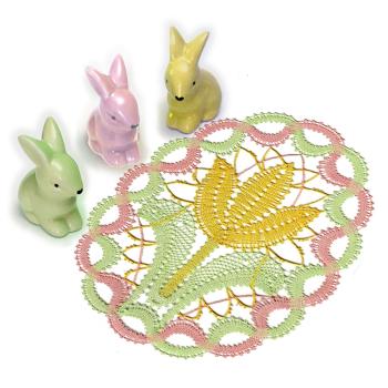 Preview: 643 Klöppelbrief  Osterei "Tulpe"