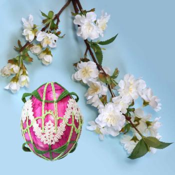 Preview: 649 Klöppelbrief Verzierung "Schneeglöckchen" für Ostereier