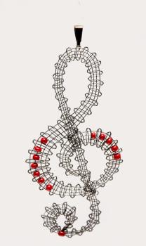 Preview: 380 Klöppelschmuck Bastelset „Violinschlüssel"