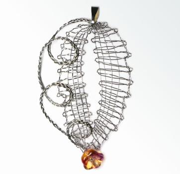 Preview: 401 Klöppelschmuck Bastelset  „Ein-Blümchen-Blatt“