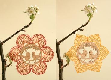 Preview: 017 Klöppelbrief Blumenanhänger Motiv 2