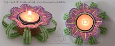 Preview: 319 Klöppelbrief „Frühlingsglöckchen"- Blüte für Teelichthalter