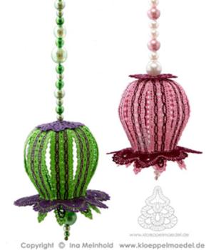 Preview: 320 Klöppelbrief "Frühlingsglöckchen" 3​D-Objekt zum Aufhängen​​​