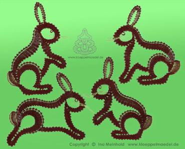 Preview: 322 Klöppelbrief „Hasenfamilie“