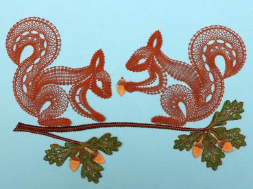 Preview: 301 Klöppelbrief Eichhörnchen „Max und Liesel“