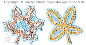 Preview: 412 Klöppelbrief "Ahornblatt und Buchenblatt"